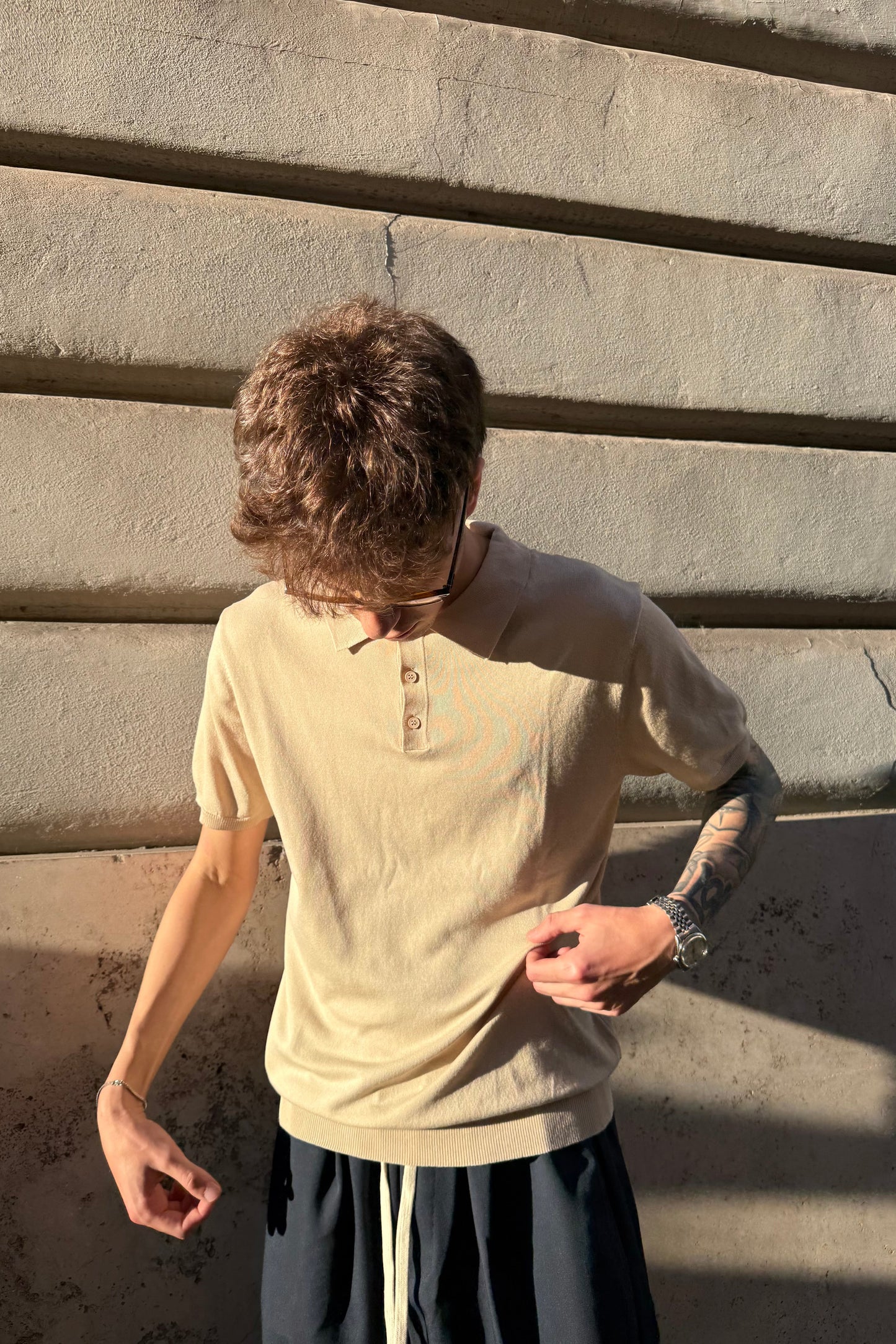 Polo de punto - Beige