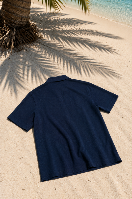Polo de lino - Azul marino