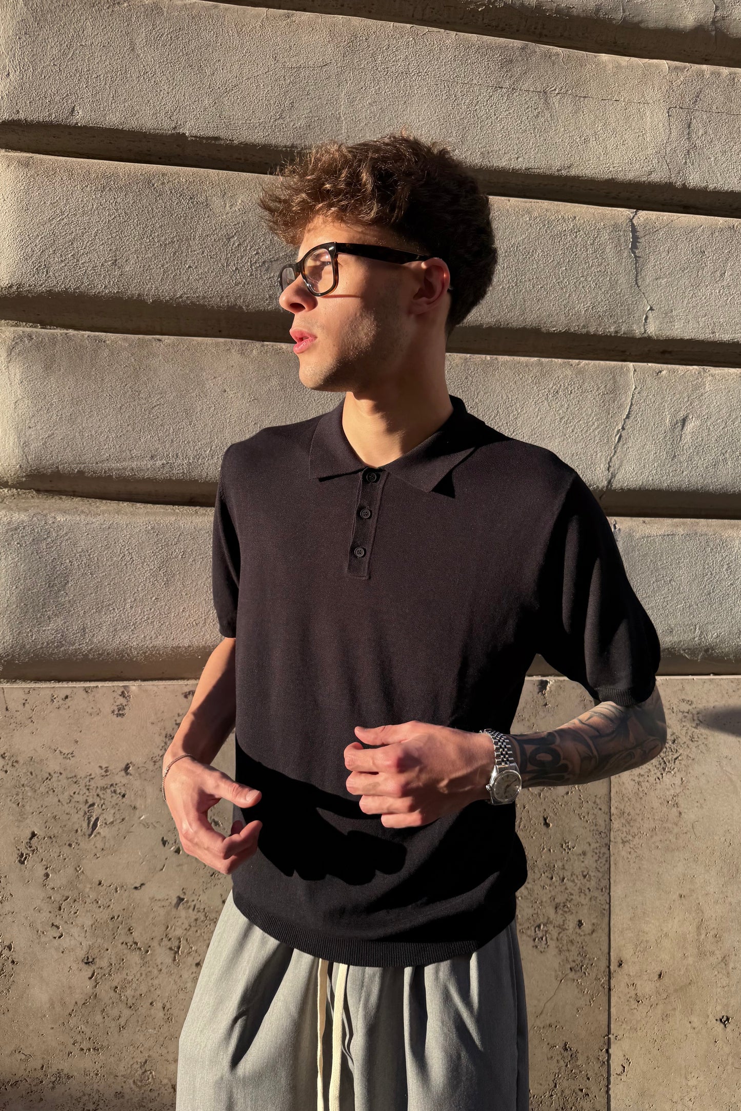 Polo de punto - Negro