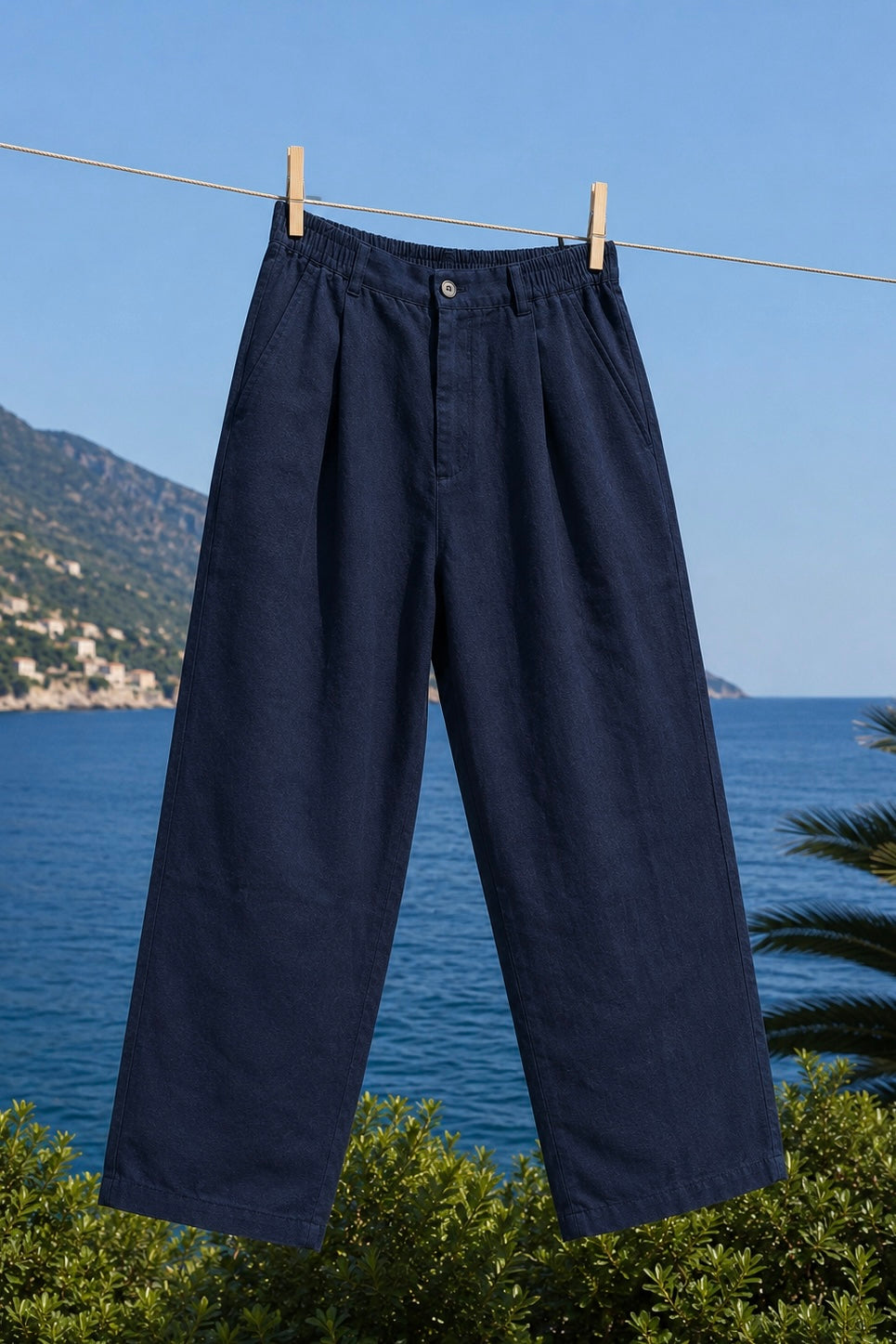 Pantalón de lino - Azul marino