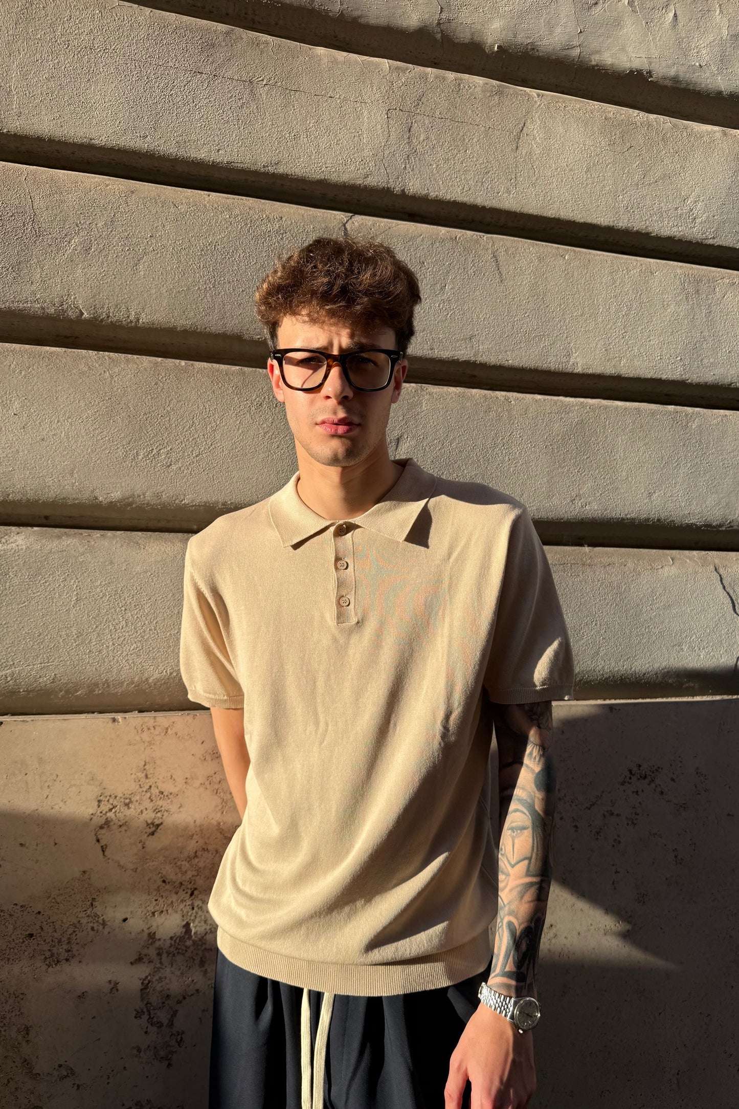 Polo de punto - Beige