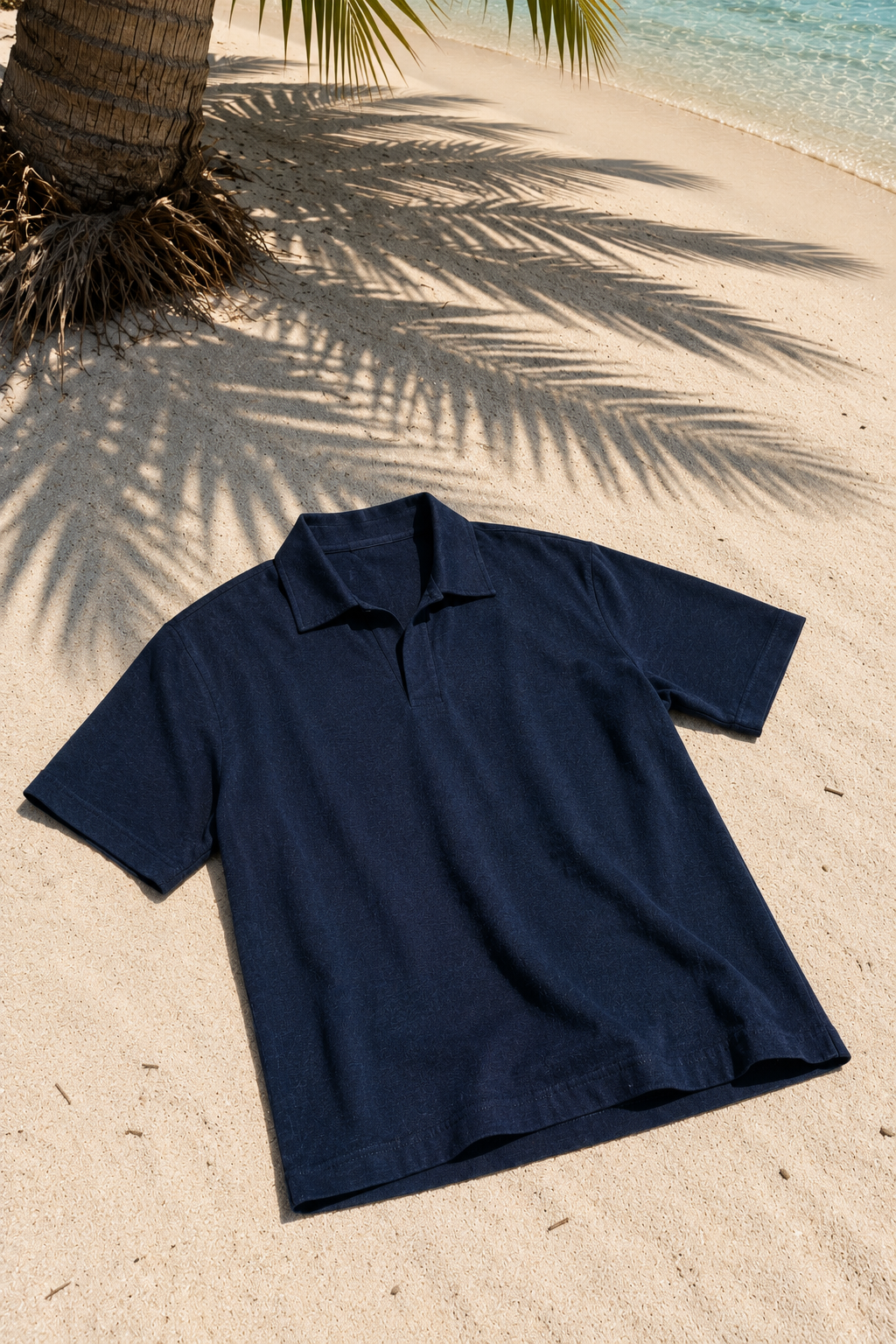 Polo de lino - Azul marino