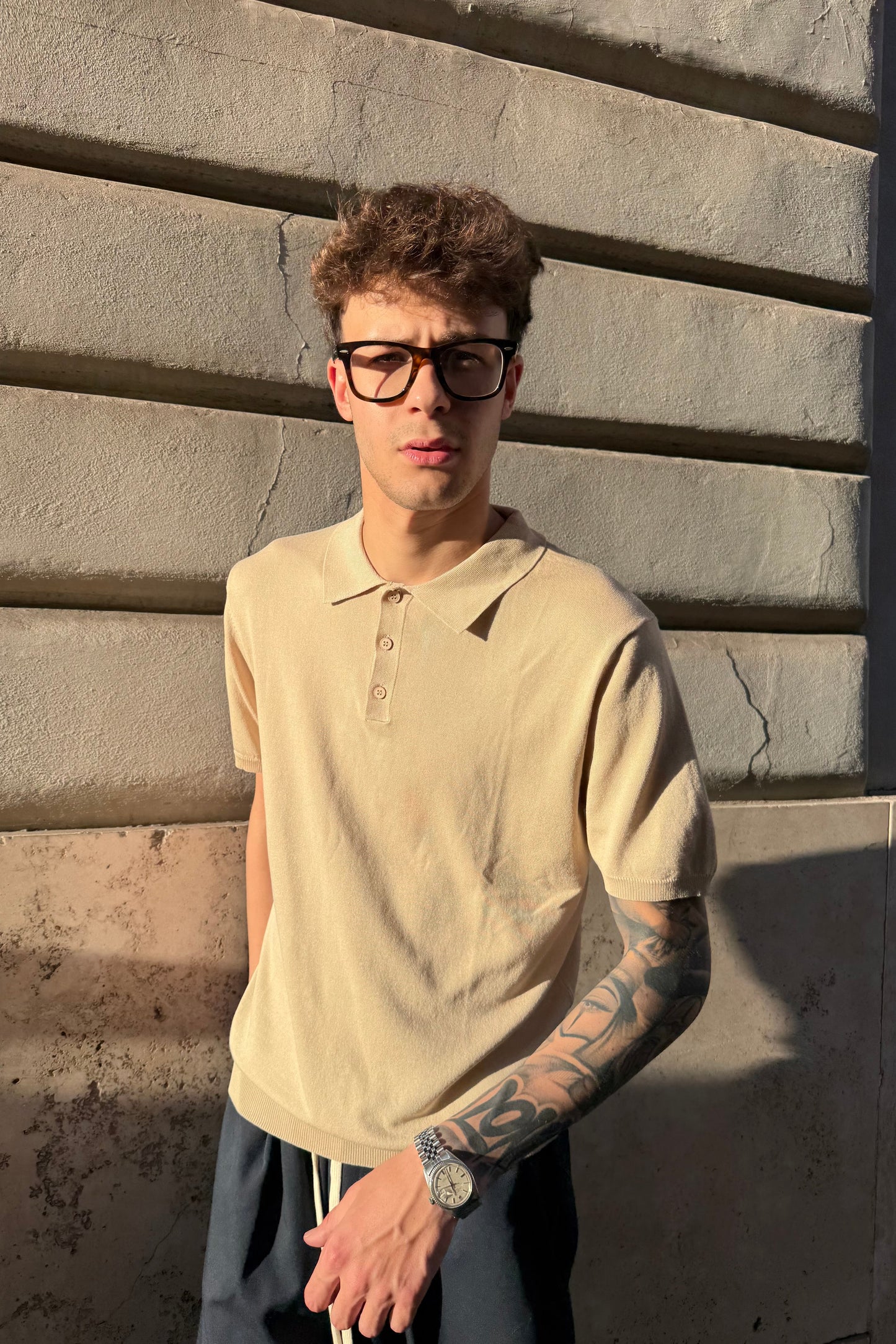 Polo de punto - Beige