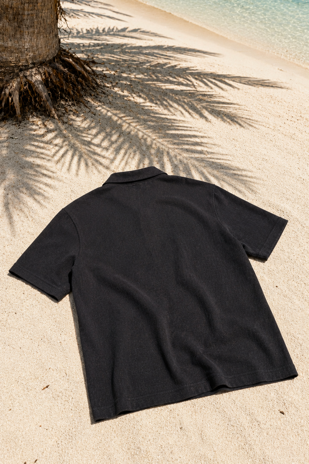 Polo de lino - Negro
