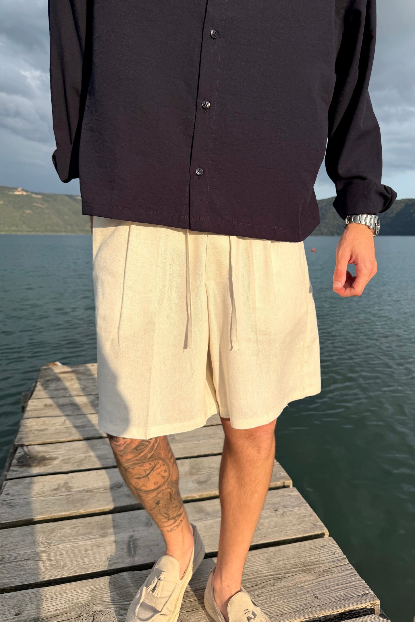 Pantalón corto lino