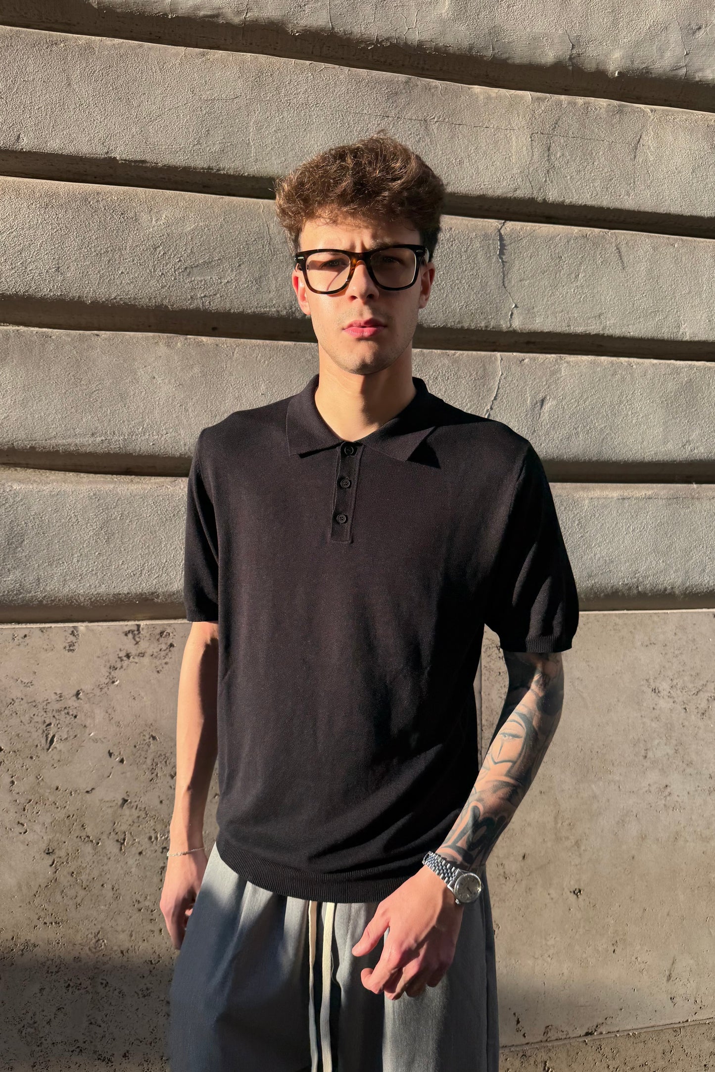 Polo de punto - Negro