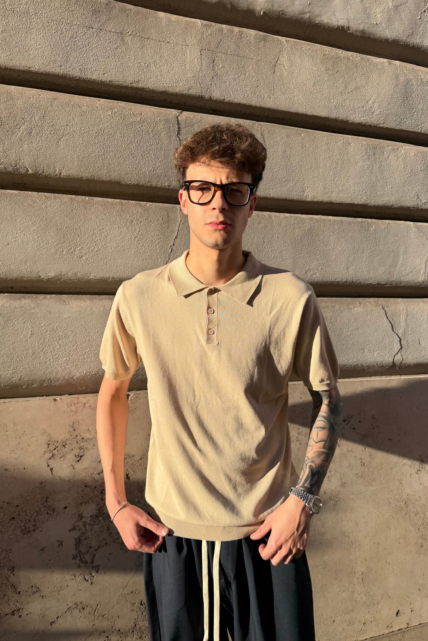 Polo de punto - Beige