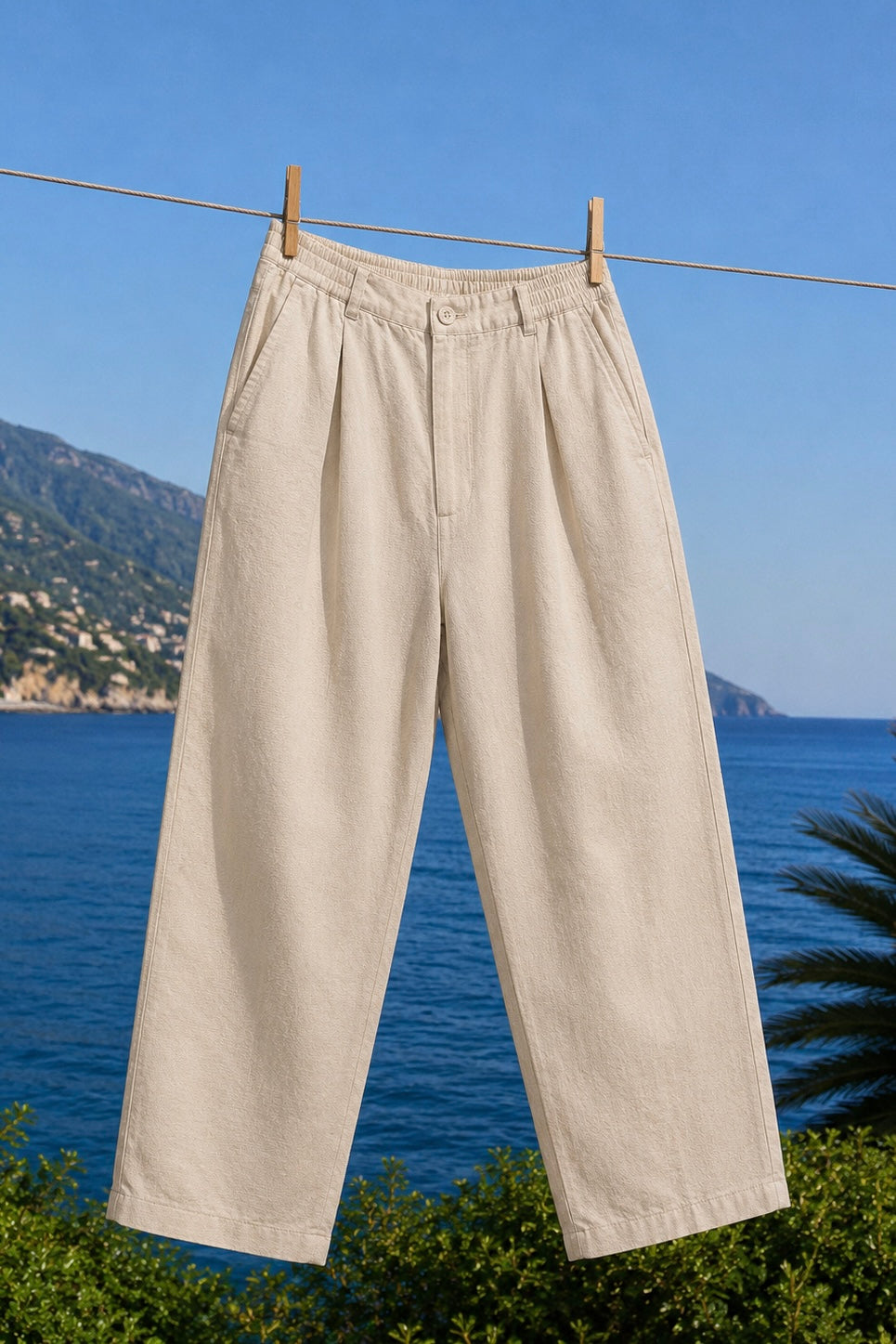 Pantalón de lino - Beige