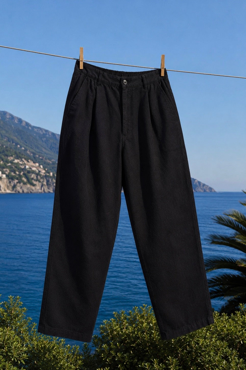 Pantalón de lino - Negro