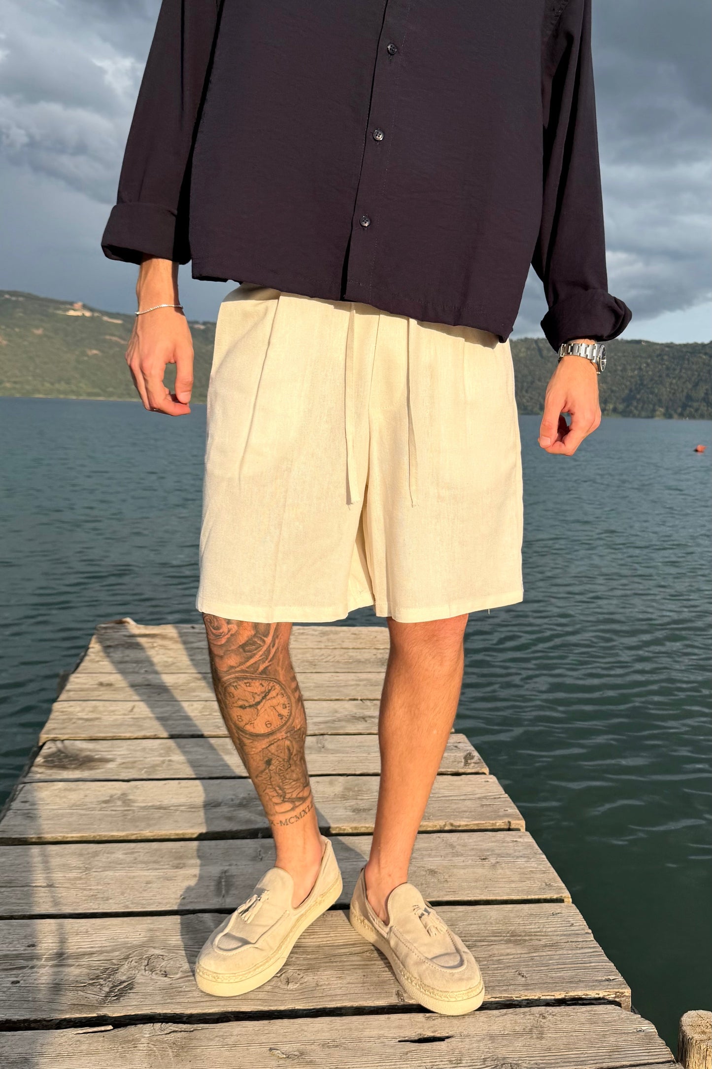 Pantalón corto lino