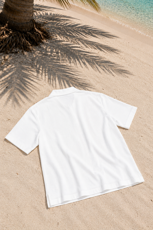 Polo de lino - Blanco