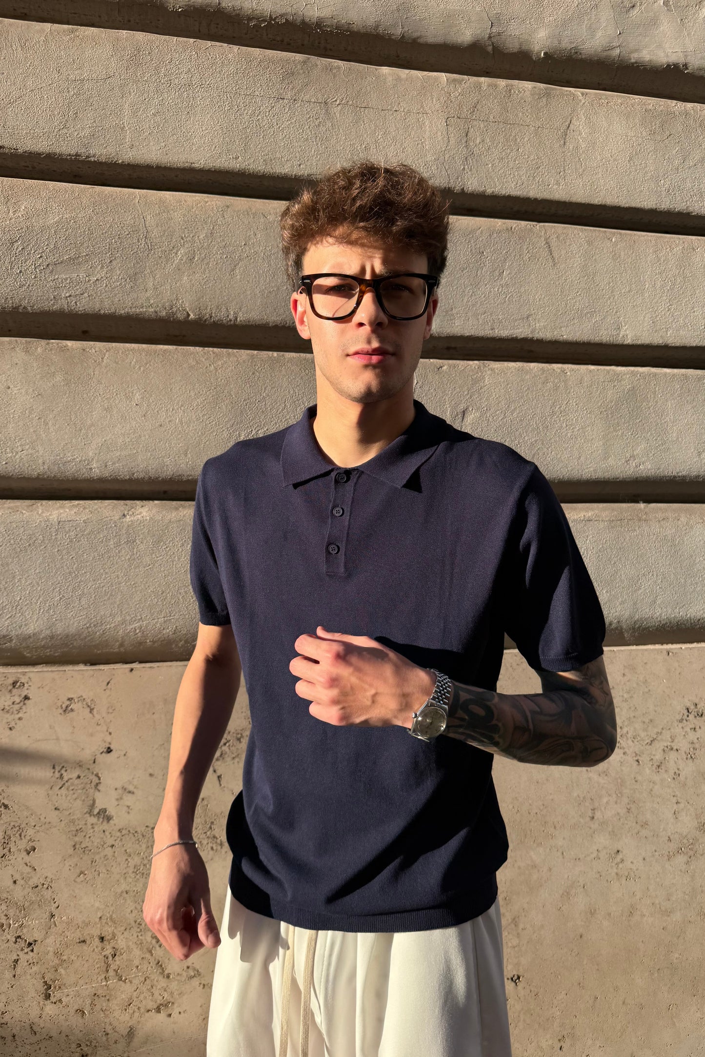 Polo de punto - Azul