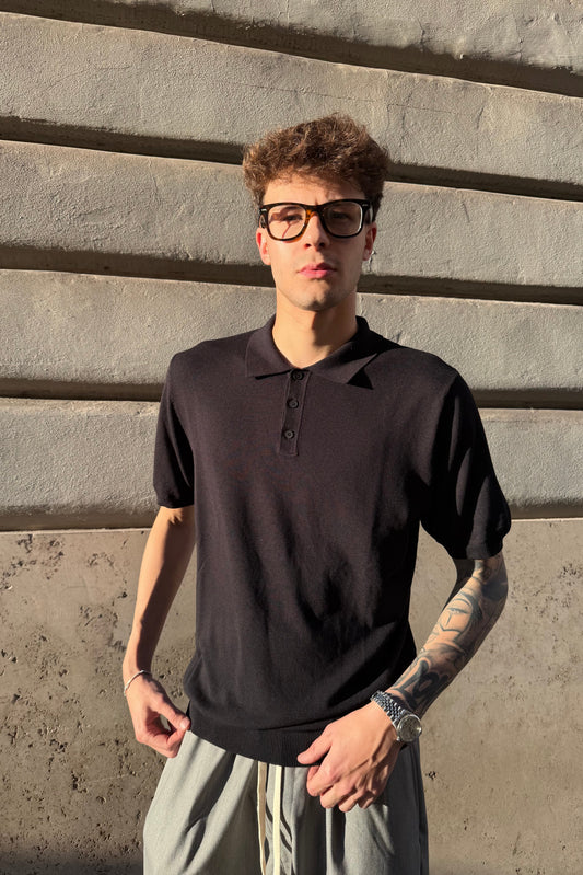 Polo de punto - Negro