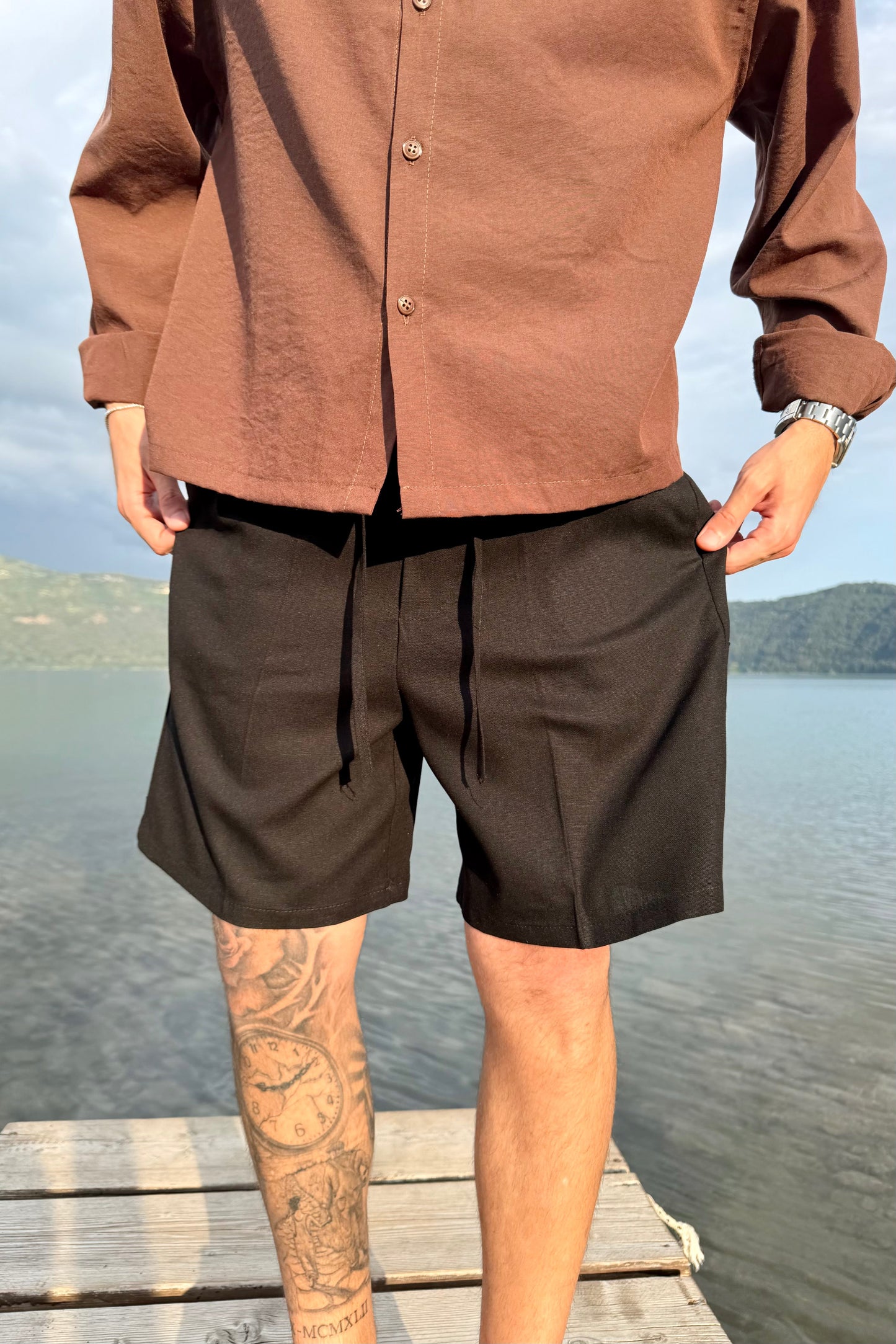 Pantalón corto lino